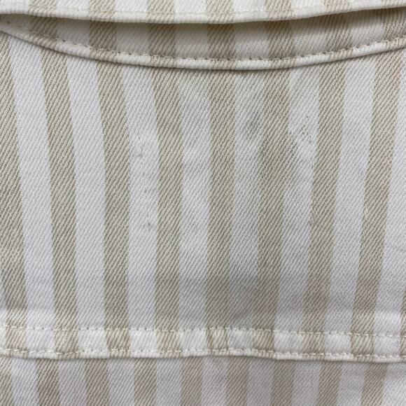 Frame Le Vintage Denim Jacket Railroad Striped Cropped Beige White Womens Small - Picture 6 of 10